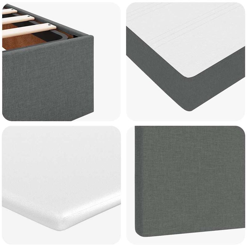 Casa si Gradina - Mobilier - Paturi si accesorii - Paturi - Cadru pat otoman cu saltea tesatura gri inchis 140x200 cm - Infinity.ro