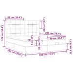 Casa si Gradina - Mobilier - Paturi si accesorii - Paturi - Cadru pat otoman cu saltele Albastru inchis 180x200cm catifea - Infinity.ro
