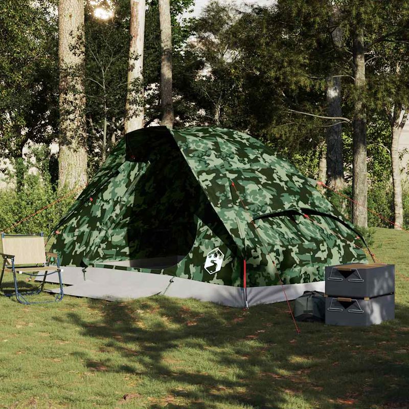 Sport si Outdoor - Camping - Corturi camping - Cort de camping cupola pentru 4 persoane, camuflaj, impermeabil - Infinity.ro