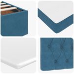 Casa si Gradina - Mobilier - Paturi si accesorii - Paturi - Cadru de pat otoman cu saltele Albastru inchis 90x200cm catifea - Infinity.ro