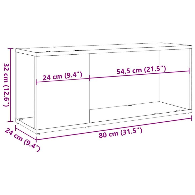 Casa si Gradina - Mobilier - Comode si corpuri - Comode - Comoda TV, stejar artizanal,80x24x32cm, lemn prelucrat - Infinity.ro