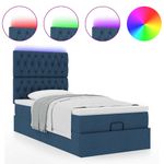 Casa si Gradina - Mobilier - Paturi si accesorii - Paturi - Cadru de pat otoman cu saltea tesatura albastra 90x190cm - Infinity.ro