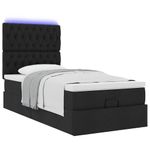Casa si Gradina - Mobilier - Paturi si accesorii - Paturi - Cadru de pat otoman cu saltea tesatura albastra 90x190cm - Infinity.ro