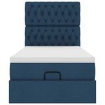 Casa si Gradina - Mobilier - Paturi si accesorii - Paturi - Cadru de pat otoman cu saltea tesatura albastra 90x190cm - Infinity.ro