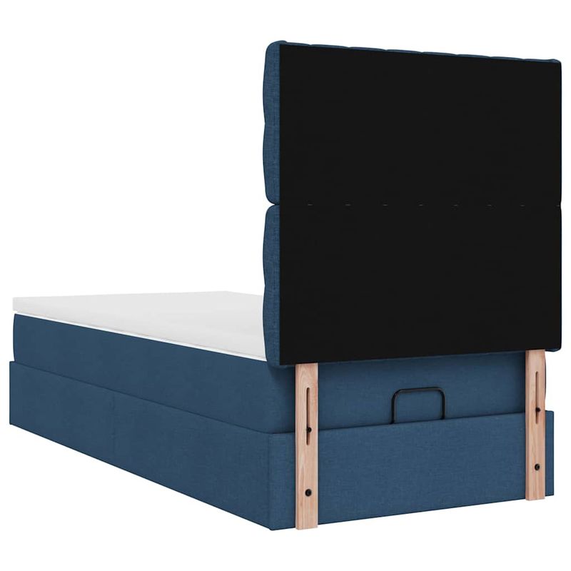 Casa si Gradina - Mobilier - Paturi si accesorii - Paturi - Cadru de pat otoman cu saltea tesatura albastra 90x190cm - Infinity.ro