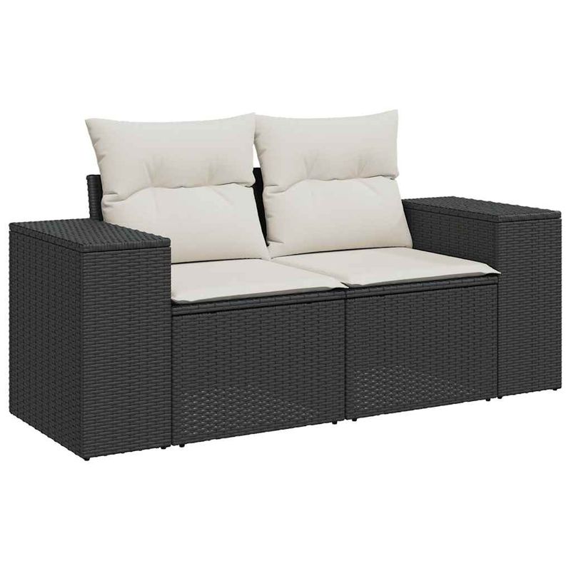 Casa si Gradina - Gradina si terasa - Mobilier exterior - Seturi mobila gradina - Set mobilier de gradina cu perne, 6 piese, negru, poliratan - Infinity.ro