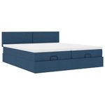 Casa si Gradina - Mobilier - Paturi si accesorii - Paturi - Cadru de pat otoman cu saltele, tesatura albastra 180x200cm - Infinity.ro