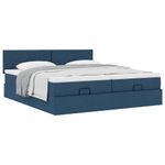 Casa si Gradina - Mobilier - Paturi si accesorii - Paturi - Cadru de pat otoman cu saltele, tesatura albastra 180x200cm - Infinity.ro