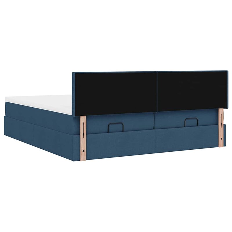 Casa si Gradina - Mobilier - Paturi si accesorii - Paturi - Cadru de pat otoman cu saltele, tesatura albastra 180x200cm - Infinity.ro