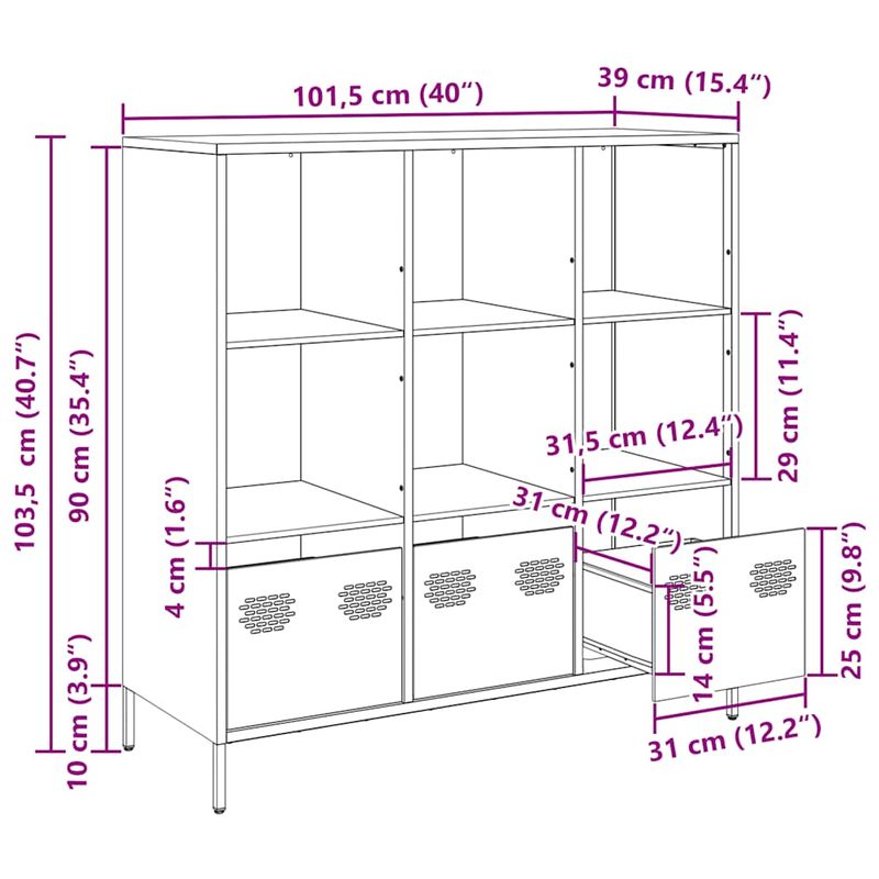 Casa si Gradina - Mobilier - Comode si corpuri - Corpuri bucatarie - Dulap inalt, roz, 101,5x39x103,5 cm, otel - Infinity.ro