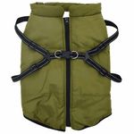Petshop - Articole imbracaminte - Haine animale - Haina caini cu ham impermeabila reflectorizanta verde kaki, 6XL - Infinity.ro