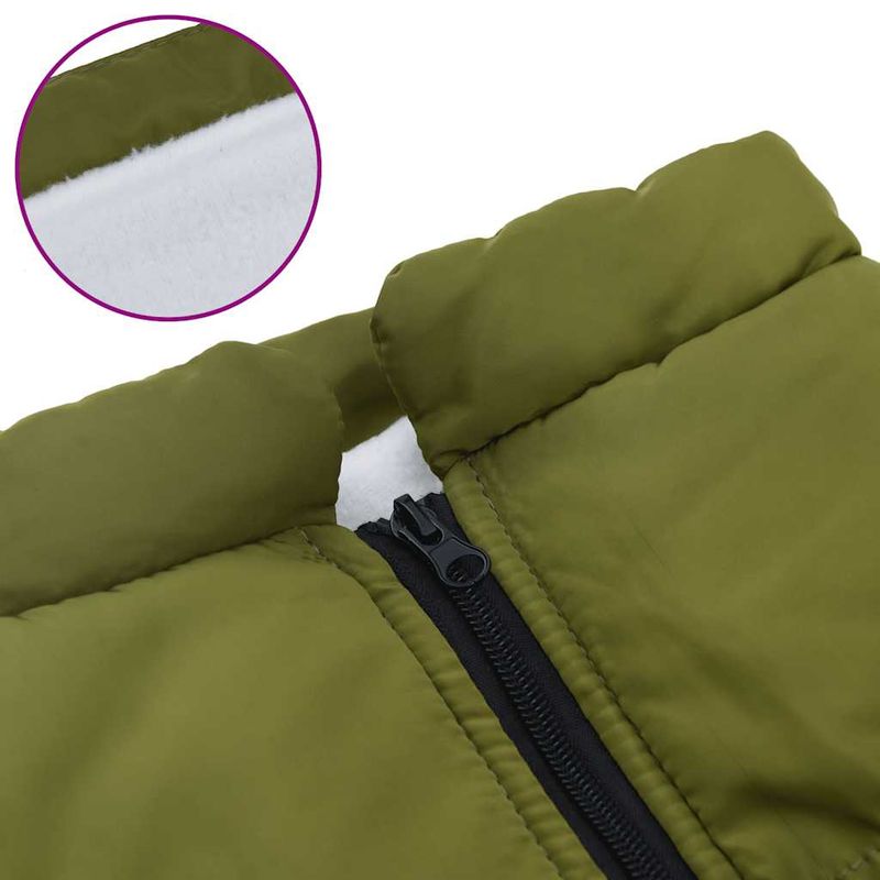 Petshop - Articole imbracaminte - Haine animale - Haina caini cu ham impermeabila reflectorizanta verde kaki, 6XL - Infinity.ro