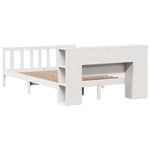 Casa si Gradina - Mobilier - Paturi si accesorii - Paturi - Pat cu biblioteca fara saltea, alb, 150x200 cm, lemn masiv pin - Infinity.ro