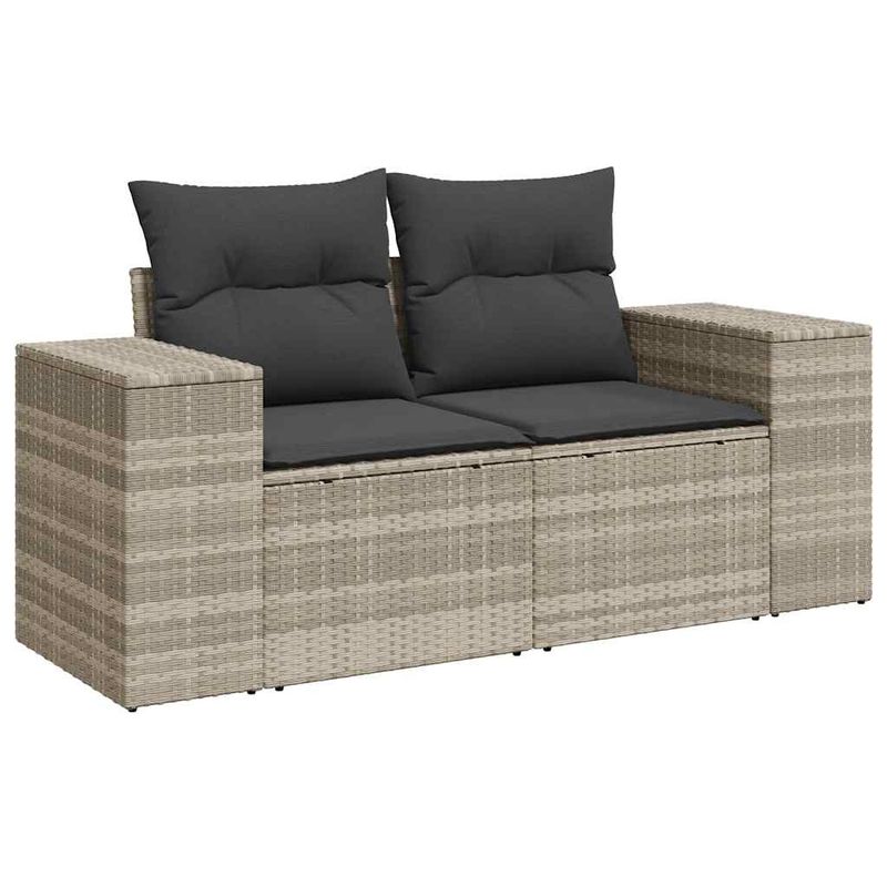 Casa si Gradina - Gradina si terasa - Mobilier exterior - Seturi mobila gradina - Set canapele de gradina cu perne, 6 piese gri deschis poliratan - Infinity.ro