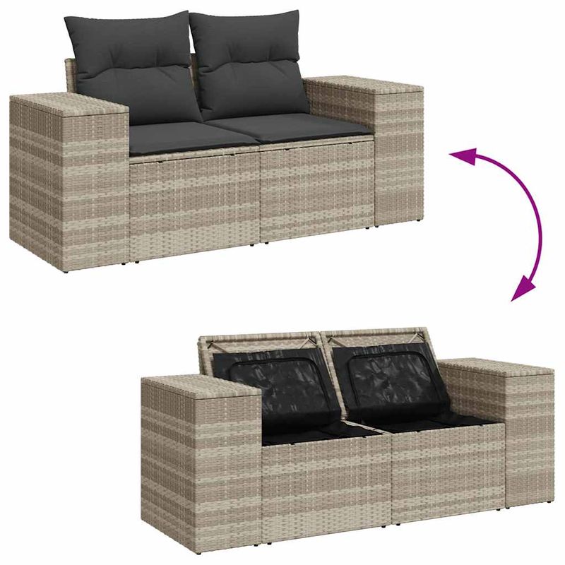 Casa si Gradina - Gradina si terasa - Mobilier exterior - Seturi mobila gradina - Set canapele de gradina cu perne, 6 piese gri deschis poliratan - Infinity.ro
