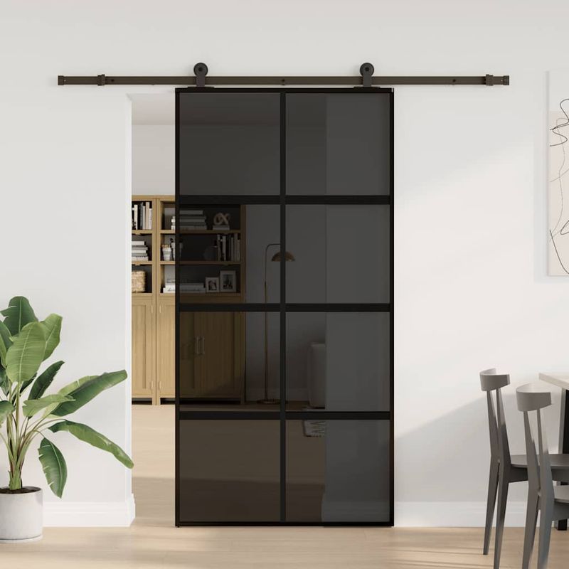 Casa si Gradina - Constructii - Usi interior, exterior si garaj - Usi interior - Usa glisanta cu set de feronerie sticla temperata si aluminiu - Infinity.ro