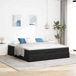 Casa si Gradina - Mobilier - Paturi si accesorii - Paturi - Cadru de pat otoman cu saltea, catifea neagra 180x200cm - Infinity.ro