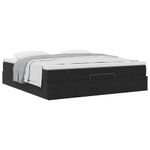 Casa si Gradina - Mobilier - Paturi si accesorii - Paturi - Cadru de pat otoman cu saltea, catifea neagra 180x200cm - Infinity.ro
