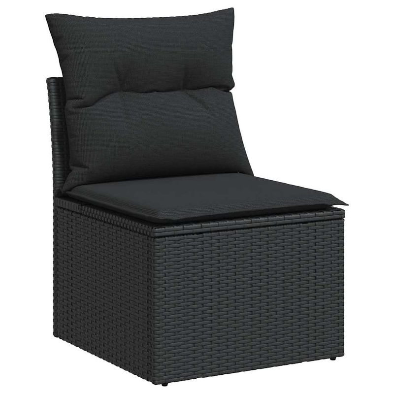 Casa si Gradina - Gradina si terasa - Mobilier exterior - Seturi mobila gradina - Set canapele de gradina cu perne, 7 piese, negru, poliratan - Infinity.ro