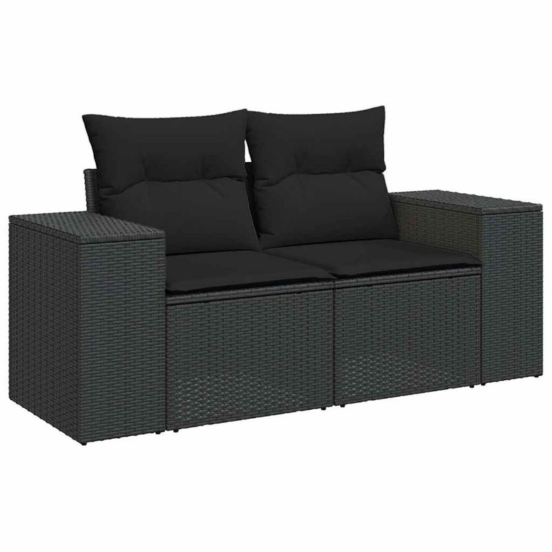 Casa si Gradina - Gradina si terasa - Mobilier exterior - Seturi mobila gradina - Set canapele de gradina cu perne, 7 piese, negru, poliratan - Infinity.ro