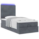 Casa si Gradina - Mobilier - Paturi si accesorii - Paturi - Cadru de pat otoman cu saltele Gri inchis 90x200cm catifea - Infinity.ro