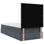 Casa si Gradina - Mobilier - Paturi si accesorii - Paturi - Cadru de pat otoman cu saltele Gri inchis 90x200cm catifea - Infinity.ro