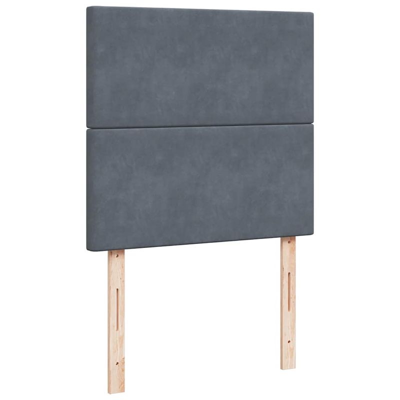 Casa si Gradina - Mobilier - Paturi si accesorii - Paturi - Cadru de pat otoman cu saltele Gri inchis 90x200cm catifea - Infinity.ro