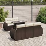 Casa si Gradina - Gradina si terasa - Mobilier exterior - Seturi mobila gradina - Set canapele de gradina cu perne, 6 piese, maro, poliratan - Infinity.ro