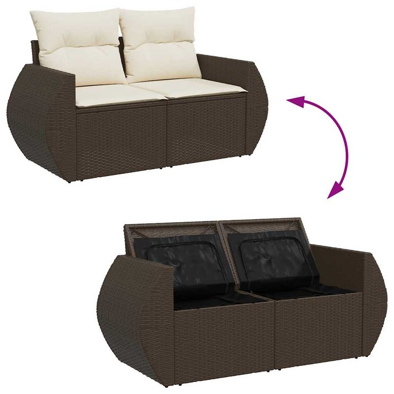 Casa si Gradina - Gradina si terasa - Mobilier exterior - Seturi mobila gradina - Set canapele de gradina cu perne, 6 piese, maro, poliratan - Infinity.ro