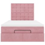 Casa si Gradina - Mobilier - Paturi si accesorii - Paturi - Cadru de pat otoman cu saltea, catifea roz 120x200cm - Infinity.ro