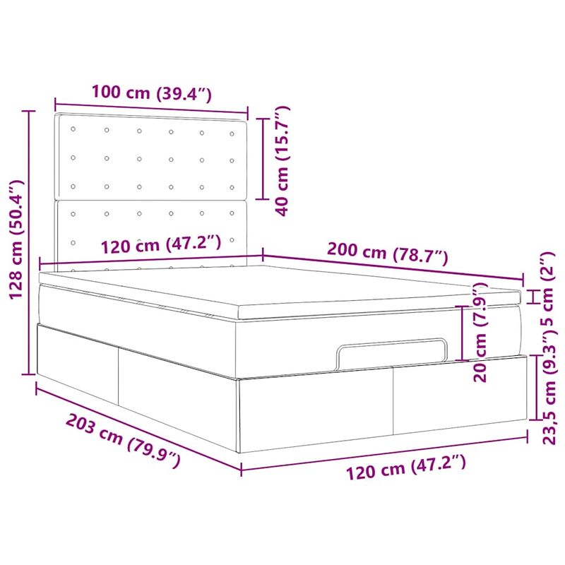 Casa si Gradina - Mobilier - Paturi si accesorii - Paturi - Cadru de pat otoman cu saltea, catifea roz 120x200cm - Infinity.ro