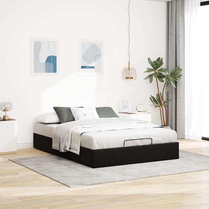 Casa si Gradina - Mobilier - Paturi si accesorii - Paturi - Cadru de pat otoman fara saltea Negru 140x200 cm catifea - Infinity.ro