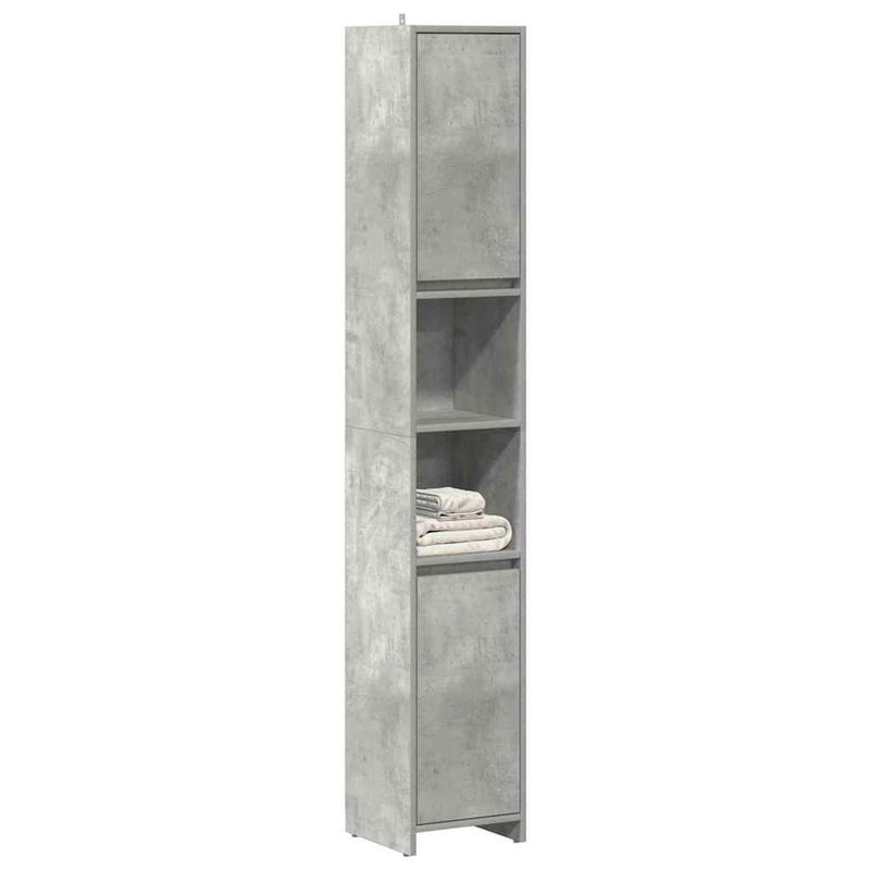 Casa si Gradina - Mobilier - Mobilier baie - Comode baie - Dulap de baie, gri beton, 30x30x183,5 cm, PAL - Infinity.ro