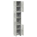 Casa si Gradina - Mobilier - Mobilier baie - Comode baie - Dulap de baie, gri beton, 30x30x183,5 cm, PAL - Infinity.ro
