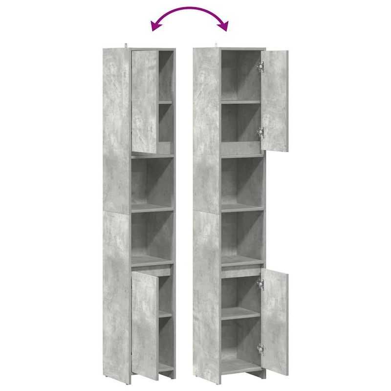 Casa si Gradina - Mobilier - Mobilier baie - Comode baie - Dulap de baie, gri beton, 30x30x183,5 cm, PAL - Infinity.ro
