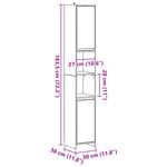 Casa si Gradina - Mobilier - Mobilier baie - Comode baie - Dulap de baie, gri beton, 30x30x183,5 cm, PAL - Infinity.ro
