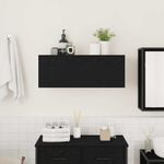 Casa si Gradina - Mobilier - Mobilier baie - Corpuri baie - Dulap de perete de baie, negru, 80x25x30 cm, lemn prelucrat - Infinity.ro