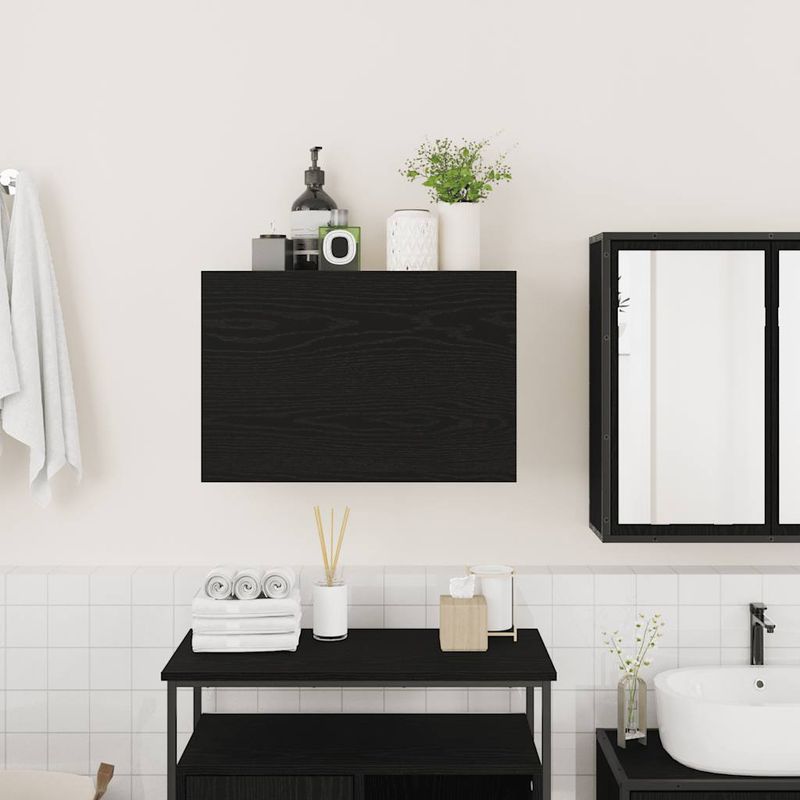 Casa si Gradina - Mobilier - Mobilier baie - Corpuri baie - Dulap de perete de baie, negru, 60x25x40 cm, lemn prelucrat - Infinity.ro