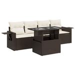Casa si Gradina - Gradina si terasa - Mobilier exterior - Seturi mobila gradina - Set canapele de gradina cu perne, 5 piese, maro, poliratan - Infinity.ro