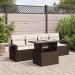 Casa si Gradina - Gradina si terasa - Mobilier exterior - Seturi mobila gradina - Set canapele de gradina cu perne, 5 piese, maro, poliratan - Infinity.ro