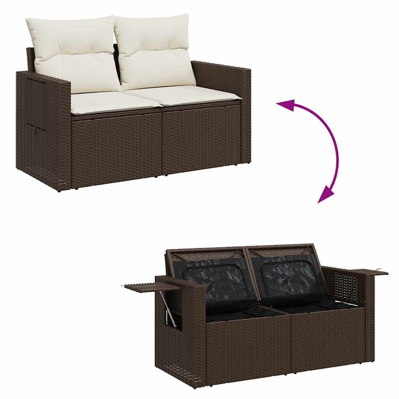 Casa si Gradina - Gradina si terasa - Mobilier exterior - Seturi mobila gradina - Set canapele de gradina cu perne, 5 piese, maro, poliratan - Infinity.ro