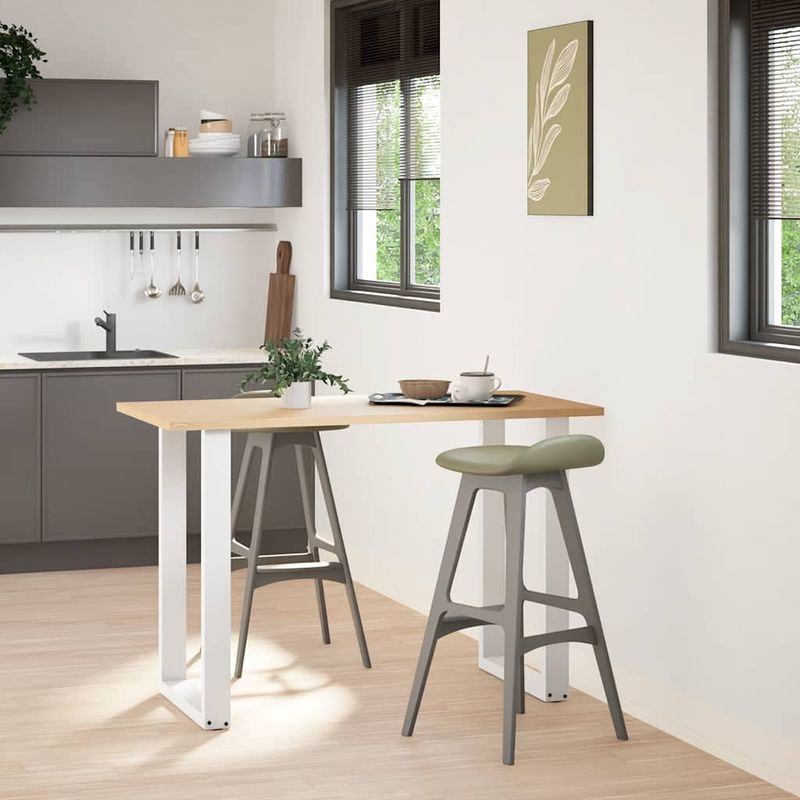 Casa si Gradina - Mobilier - Feronerie si accesorii mobila - Picioare masuta de cafea in forma de U 2 buc Alb Otel - Infinity.ro
