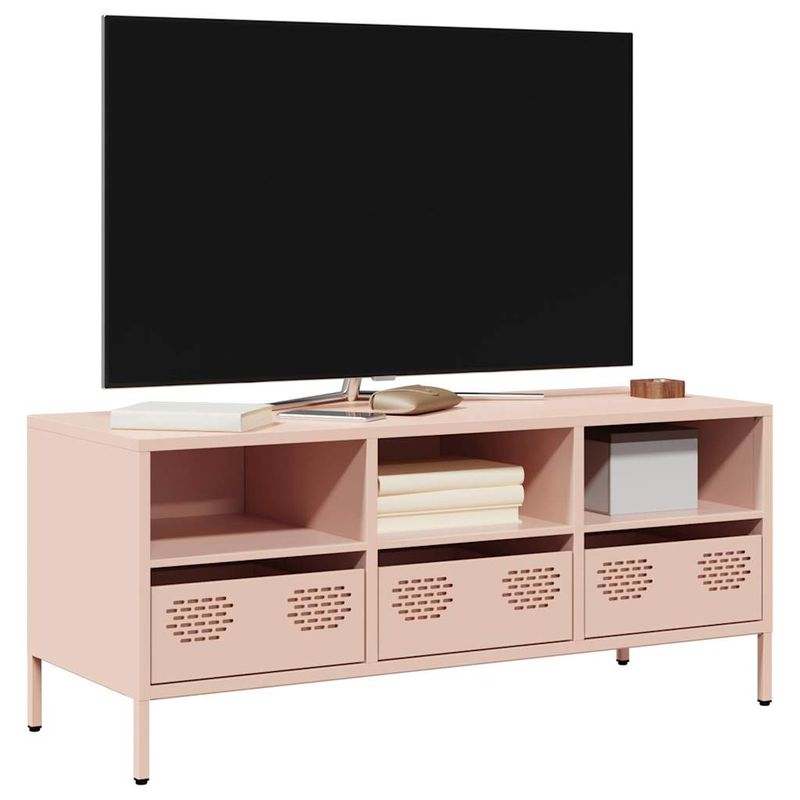 Casa si Gradina - Mobilier - Comode si corpuri - Comode - Dulap TV, roz, 101,5x39x43,5 cm, otel laminat la rece - Infinity.ro