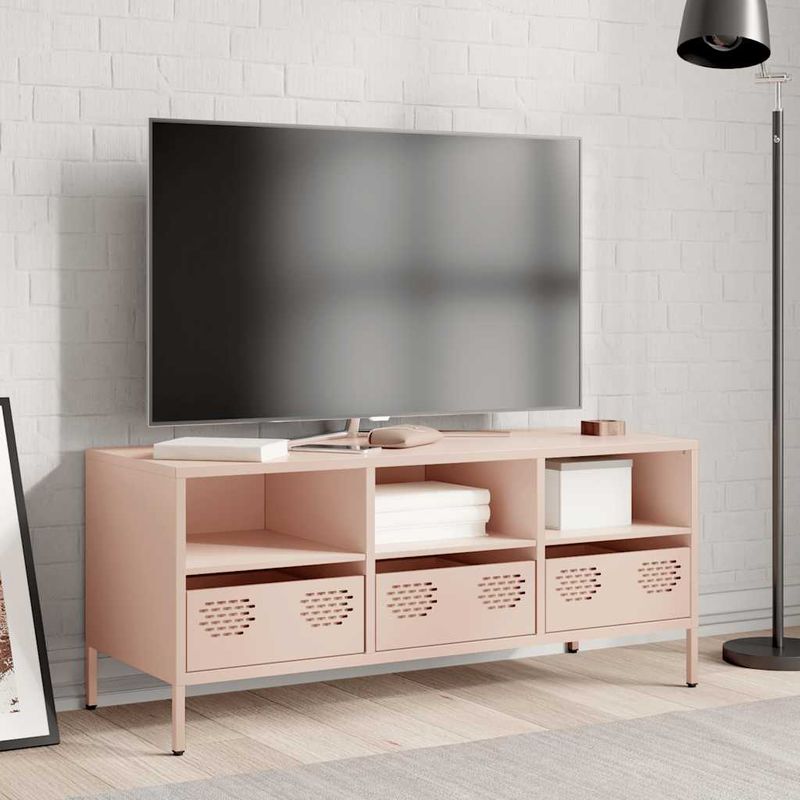 Casa si Gradina - Mobilier - Comode si corpuri - Comode - Dulap TV, roz, 101,5x39x43,5 cm, otel laminat la rece - Infinity.ro
