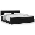 Casa si Gradina - Mobilier - Paturi si accesorii - Paturi - Cadru de pat otoman cu saltea, catifea neagra 180x200cm - Infinity.ro