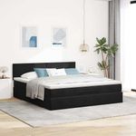 Casa si Gradina - Mobilier - Paturi si accesorii - Paturi - Cadru de pat otoman cu saltea, catifea neagra 180x200cm - Infinity.ro