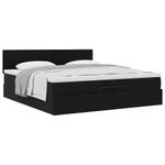 Casa si Gradina - Mobilier - Paturi si accesorii - Paturi - Cadru de pat otoman cu saltea, catifea neagra 180x200cm - Infinity.ro