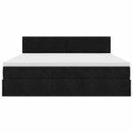 Casa si Gradina - Mobilier - Paturi si accesorii - Paturi - Cadru de pat otoman cu saltea, catifea neagra 180x200cm - Infinity.ro