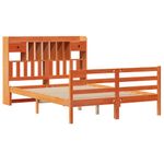 Casa si Gradina - Mobilier - Paturi si accesorii - Paturi - Pat cu biblioteca fara saltea maro 160x200 cm lemn masiv de pin - Infinity.ro