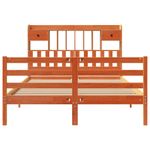 Casa si Gradina - Mobilier - Paturi si accesorii - Paturi - Pat cu biblioteca fara saltea maro 160x200 cm lemn masiv de pin - Infinity.ro